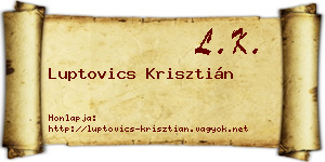 Luptovics Krisztián névjegykártya
