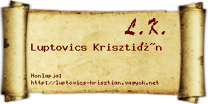 Luptovics Krisztián névjegykártya